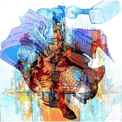 Peinture Thor - Big Apple par Castan Daniel | Tableau Figuratif Mixte icones Pop, Vues urbaines