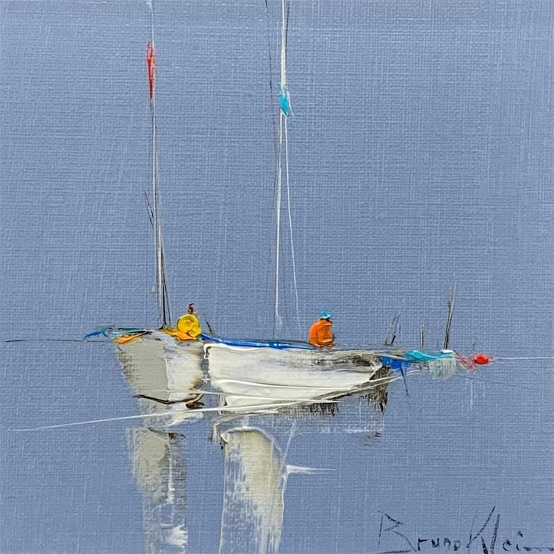 Painting Rencontre en mer by Klein Bruno | Painting Figurative Oil Marine