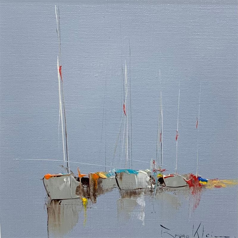 Painting Le gris du soir by Klein Bruno | Painting Figurative Oil Marine, Pop icons
