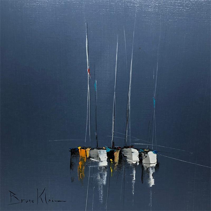 Painting Filins d'acier et coques by Klein Bruno | Painting Figurative Oil Marine