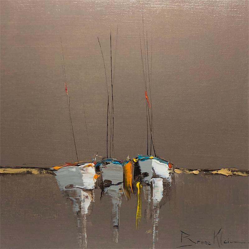 Painting Attente by Klein Bruno | Painting Figurative Oil Marine