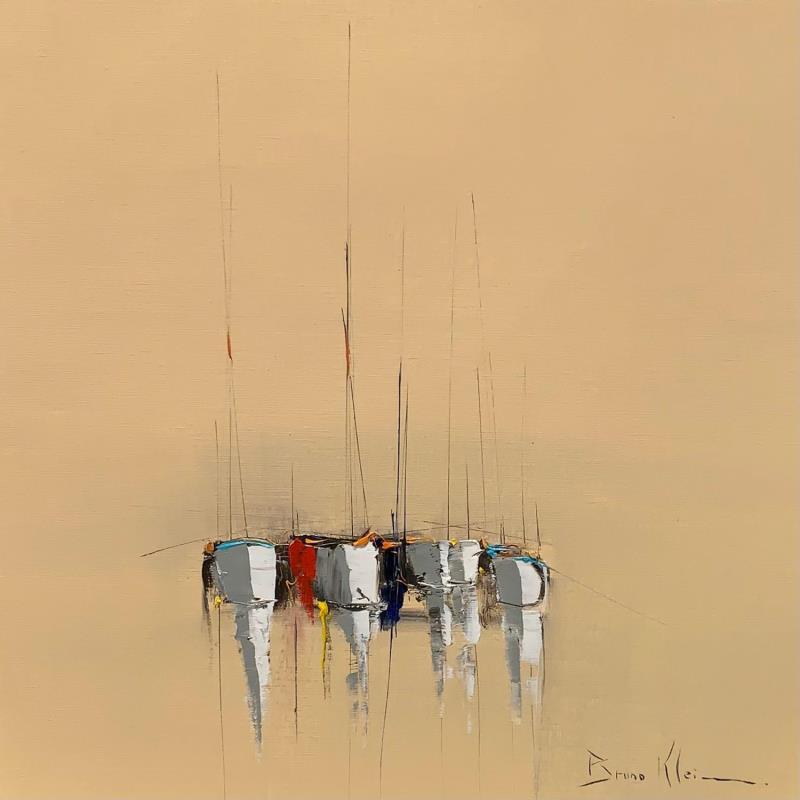Painting Avec le brouillard autour d'elles by Klein Bruno | Painting Figurative Oil Marine