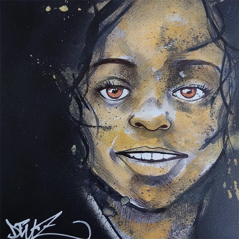 Painting Couleur café by Deuz | Painting Street art Graffiti Portrait