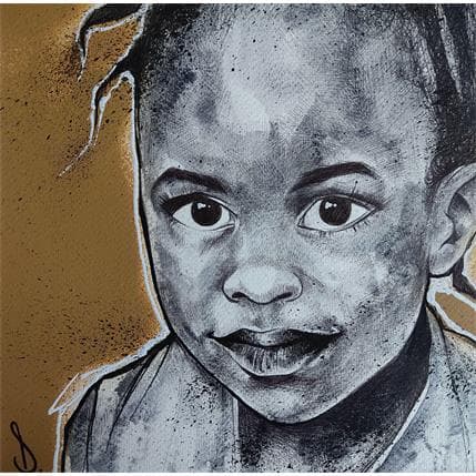 Peinture Little girl par Deuz | Tableau Street Art Graffiti Portraits