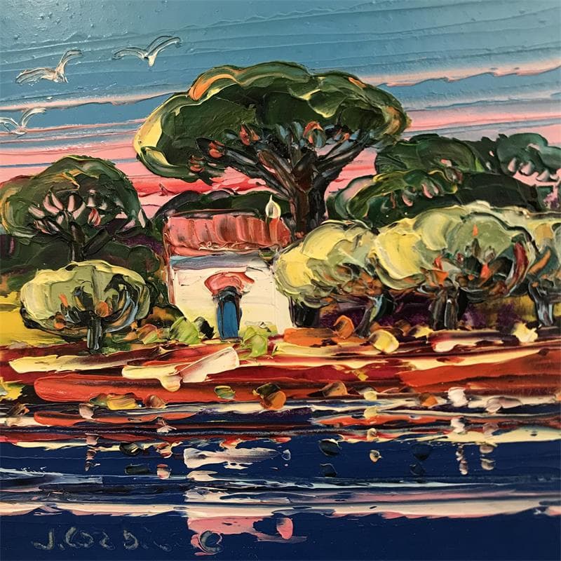 Painting Abri côtier by Corbière Liisa | Painting Figurative Landscapes Oil