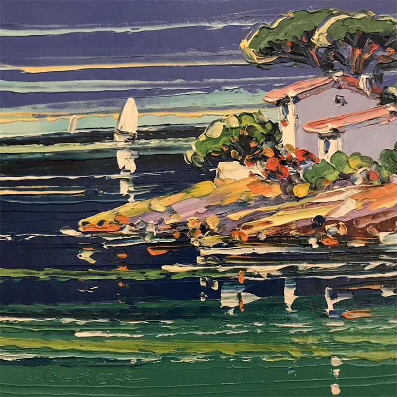 Gemälde Un havre de paix von Corbière Liisa | Gemälde Figurativ Landschaften Öl