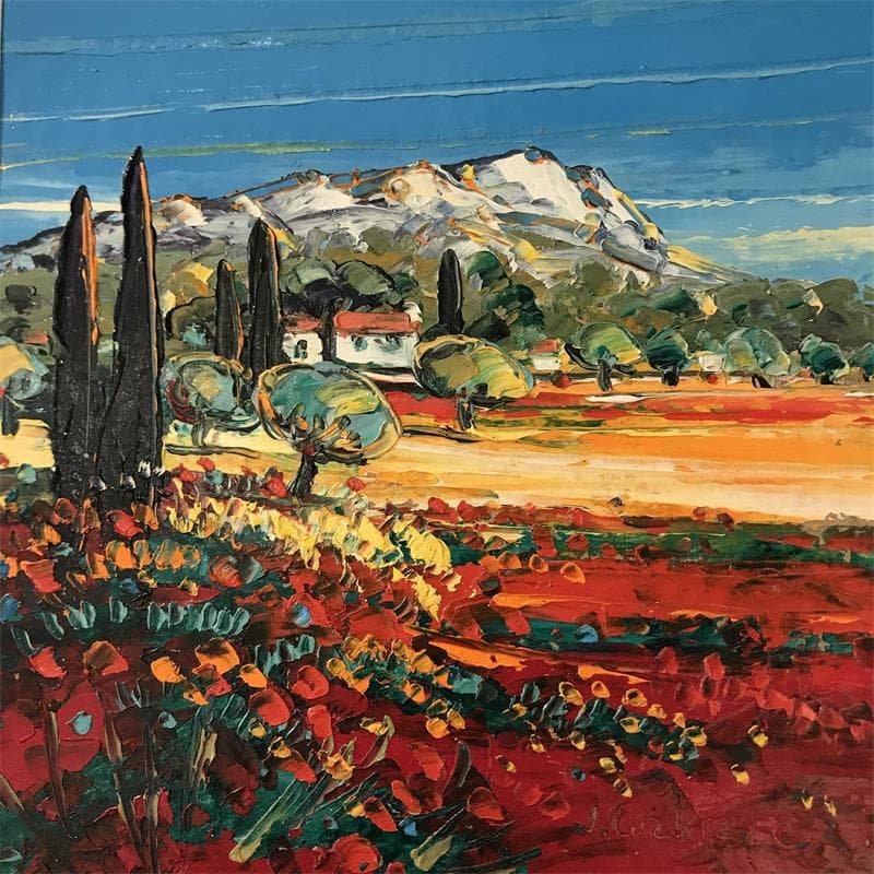 Painting Pays d'Aix en Provence by Corbière Liisa | Painting Figurative Landscapes Oil