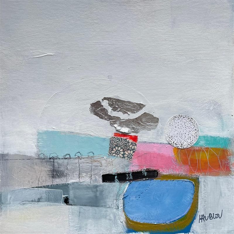 Painting La reserve d'eau by Lau Blou | Painting Abstract Acrylic, Cardboard Minimalist