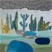 Peinture Fraicheur sur le desert par Lau Blou | Tableau Abstrait Mixte minimaliste