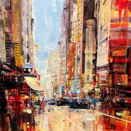 Painting Manhattan by Frédéric Thiery | Painting Figurative Acrylic Landscapes, Urban