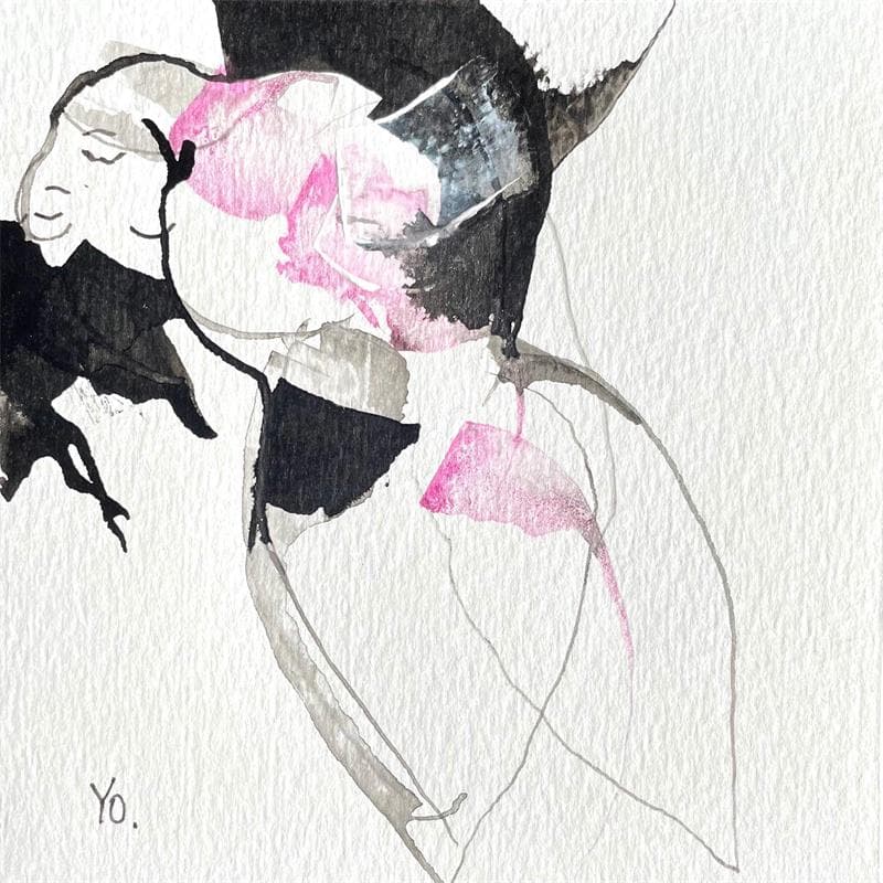Painting Mes petits secrets by YO | Painting Figurative Watercolor Nude