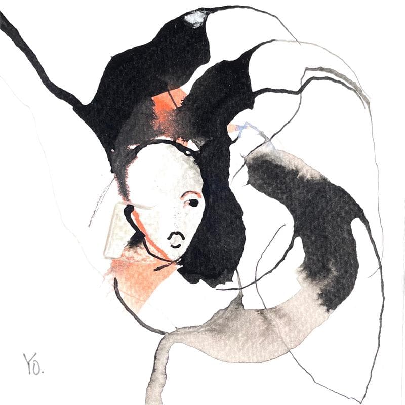 Painting Des courbes et des traits  by YO | Painting Figurative Watercolor Nude