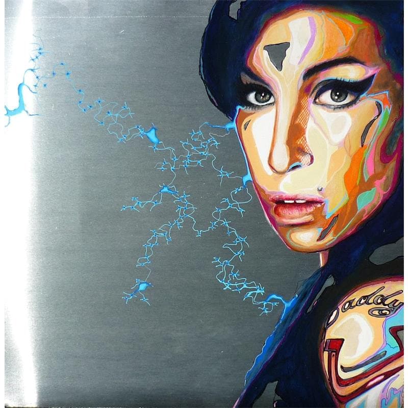 Painting Amy W by Medeya Lemdiya | Painting Pop-art Acrylic, Oil Pop icons, Portrait