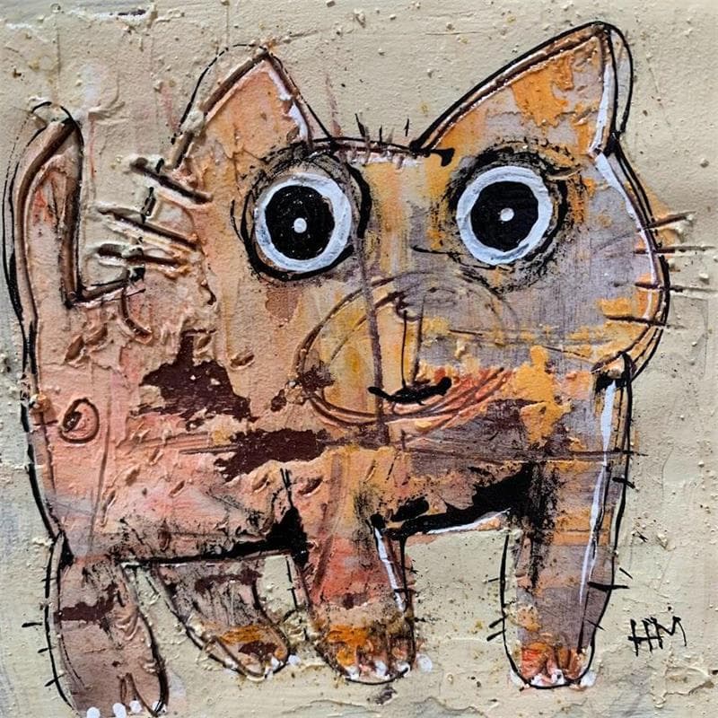 Peinture Happy! par Maury Hervé | Tableau Art naïf animaux