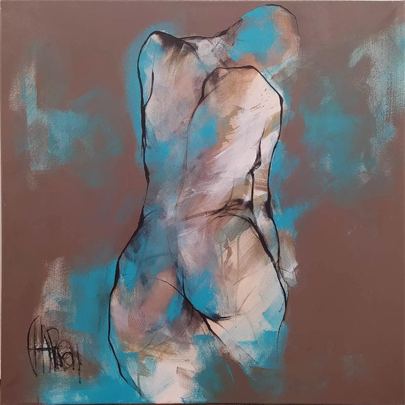 Painting Reine by Chaperon Martine | Painting Figurative Acrylic Nude