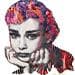 Peinture Audrey Hepburn par Schroeder Virginie | Tableau Pop Art Mixte icones Pop