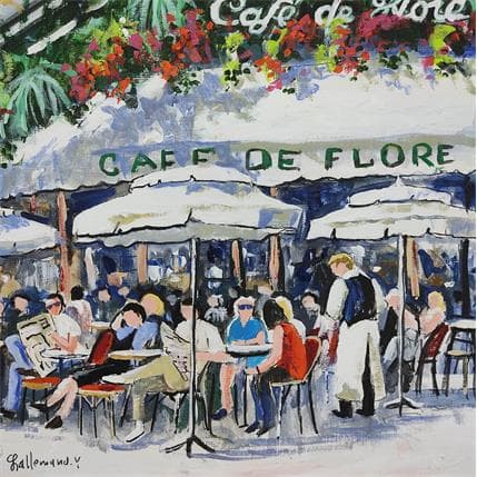 Painting Café de Flore by Lallemand Yves | Painting Figurative Acrylic Urban