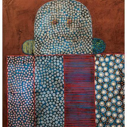 Peinture Blue Ranquel 2 par Ortiz Gustavo | Tableau Art Singulier carton, Collage minimaliste, Portraits