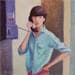 Painting Phone call by Ramat Manuel | Painting Figurative Acrylic Life style