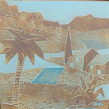 Gemälde Bord de mer von Devie Bernard  | Gemälde Materialismus Acryl, Pappe Landschaften
