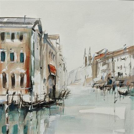 Painting Brume à Venise by Poumelin Richard | Painting Figurative Acrylic, Oil Life style, Urban