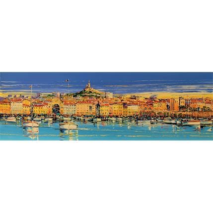 Peinture Belle journée à Marseille par Corbière Liisa | Tableau Figuratif Huile Paysages, Vues urbaines, Vues marines