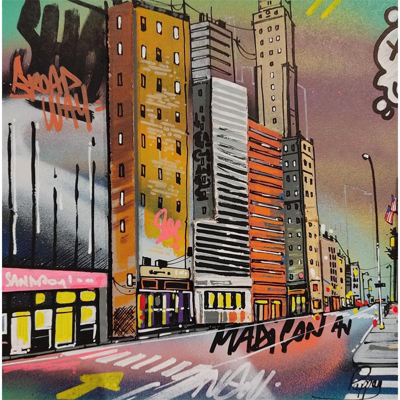 Peinture Madison Avenue par Pappay | Tableau Street Art Mixte Vues urbaines