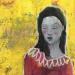 Peinture Jeune fille en rougeur fond ensoleillé par VAG | Tableau Acrylique