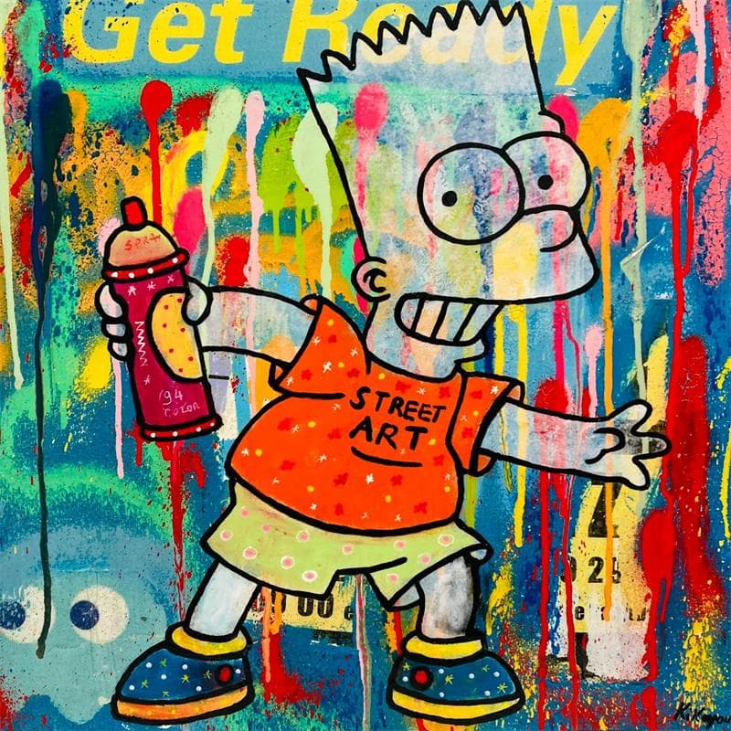 Peinture Bart Spray par Kikayou | Tableau Graffiti