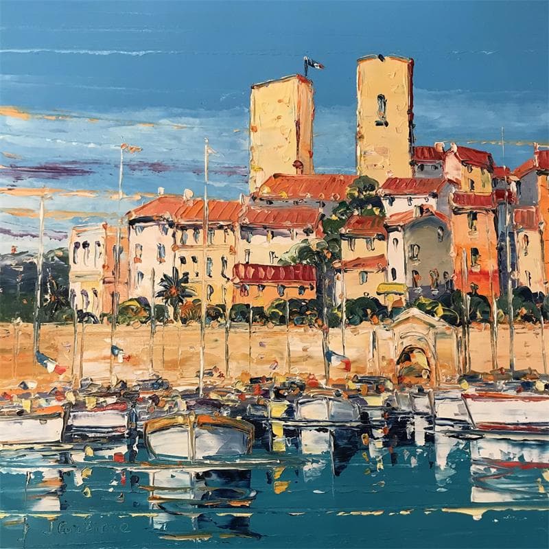 Painting Port d'Antibes by Corbière Liisa | Painting Figurative Landscapes Oil