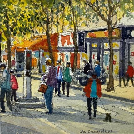 Peinture Paris, les boulevards par Decoudun Jean charles | Tableau Figuratif Aquarelle Vues urbaines