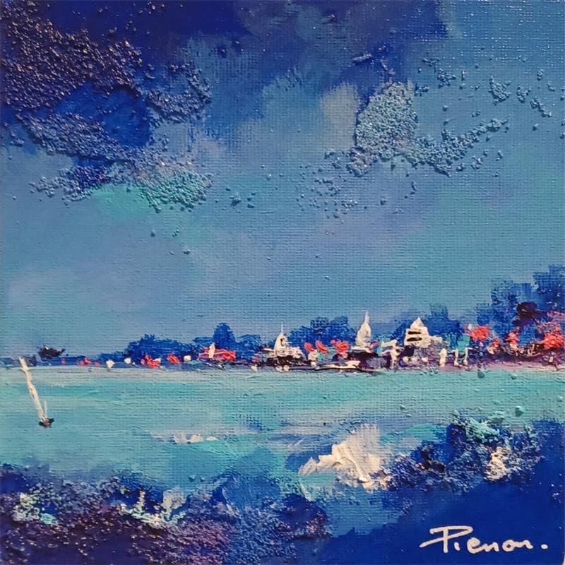 Painting SEASCAPE-1 by Pienon Cyril | Painting Figurative Landscapes Acrylic