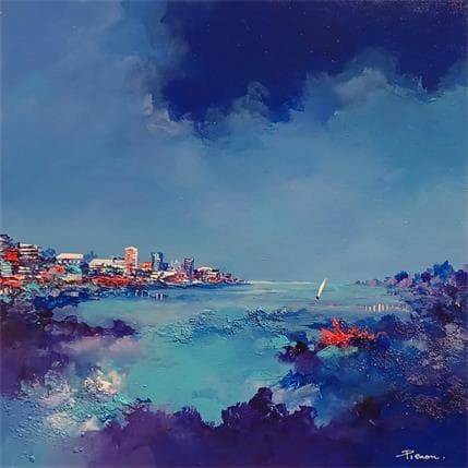 Peinture BLUE DREAM par Pienon Cyril | Tableau Figuratif Mixte Vues marines