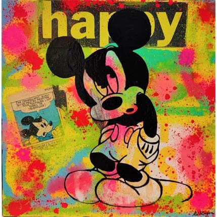 Painting Mickey happy by Kikayou | Painting Pop-art Graffiti Pop icons