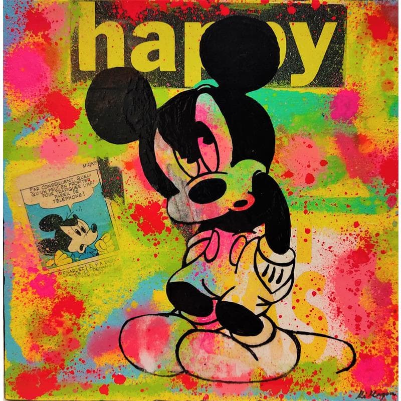 Painting Mickey happy by Kikayou | Painting Pop art Mixed Pop icons