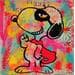 Peinture Snoopy Super Héros par Kikayou | Tableau Pop Art Mixte icones Pop