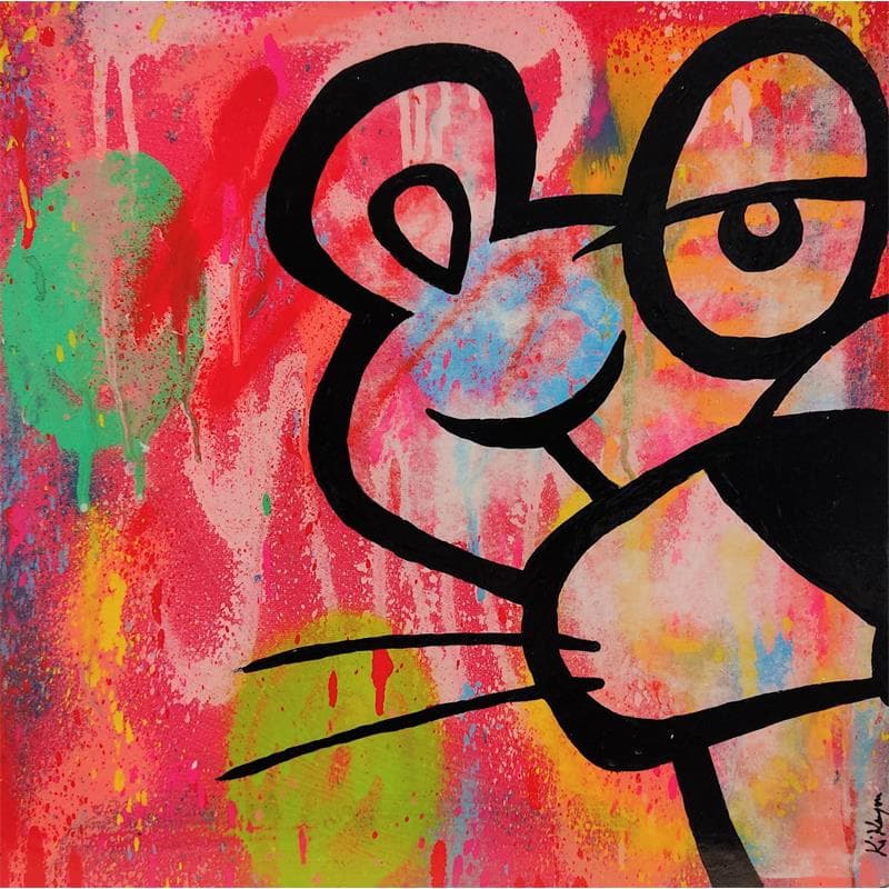 Gemälde Pink 2 von Kikayou | Gemälde Pop-Art Pop-Ikonen Graffiti