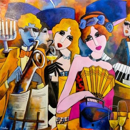 Painting Cocktail musical by Fauve | Painting Figurative Acrylic Life style