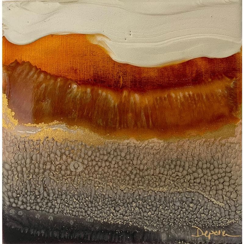 Peinture 600 Ambre par Depaire Silvia | Tableau Abstrait Mixte minimaliste