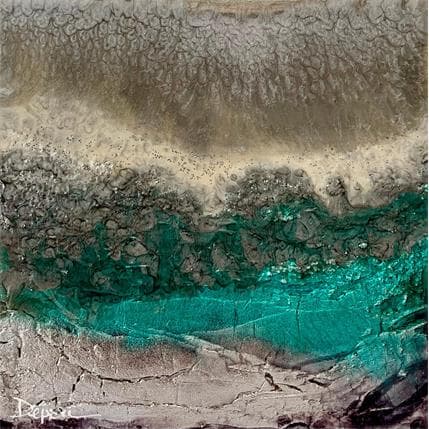 Painting 609 Quartz Smoke Aquamarine by Depaire Silvia | Painting Abstract Mixed Minimalist