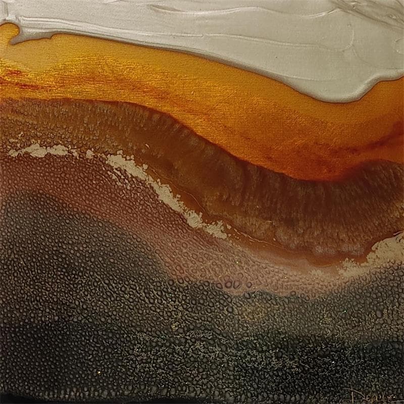 Peinture 664 Ambre par Depaire Silvia | Tableau Abstrait Minimaliste Bois Acrylique