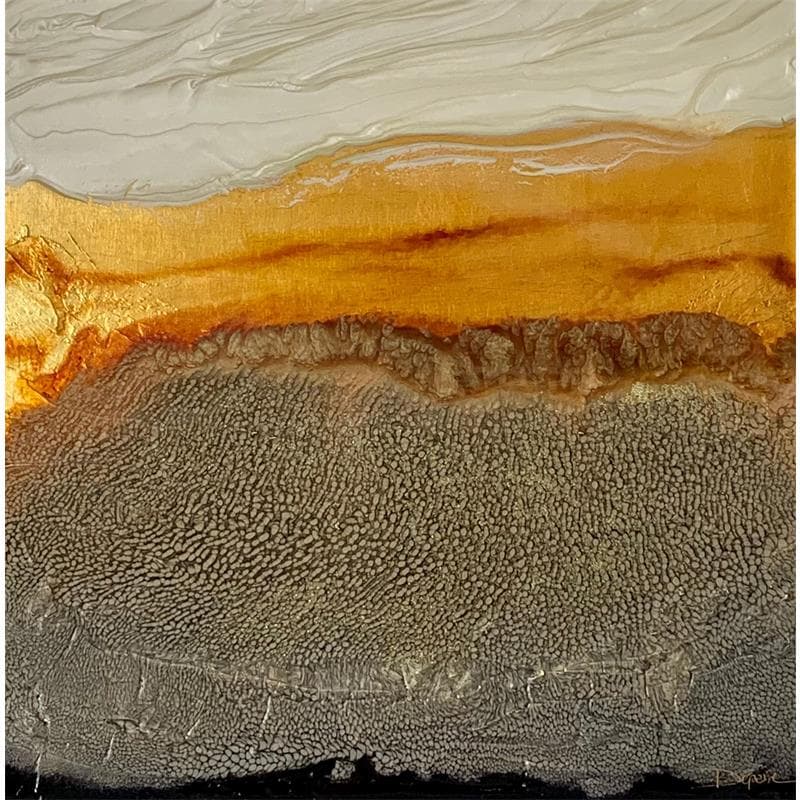 Peinture 693 Ambre par Depaire Silvia | Tableau Abstrait Mixte minimaliste