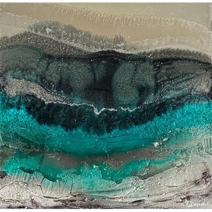 Peinture 699 Quartz Smoke Aquamarine par Depaire Silvia | Tableau Abstrait Mixte minimaliste