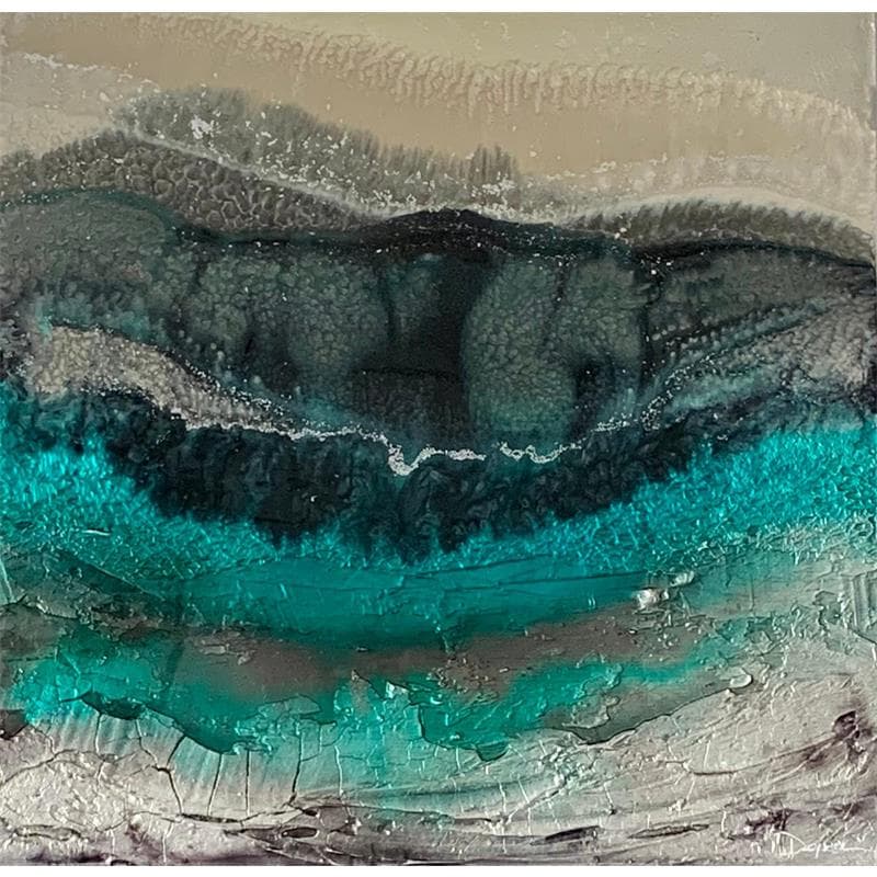 Painting 699 Quartz Smoke Aquamarine by Depaire Silvia | Painting Abstract Acrylic Minimalist
