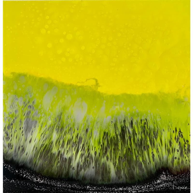 Peinture 702 Quartz Jaune Smoke par Depaire Silvia | Tableau Abstrait Minimaliste Acrylique