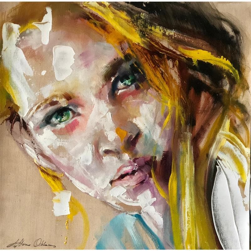 Painting Amelia by Abbondanzia Monica | Painting Figurative Portrait Oil Acrylic