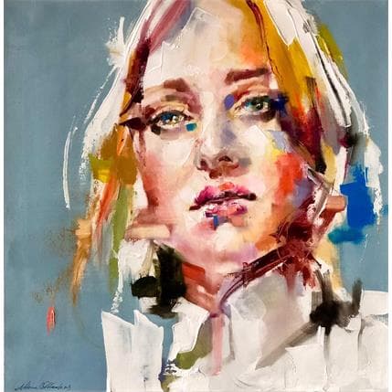 Painting Mila 2 by Abbondanzia Monica | Painting Figurative Acrylic, Oil Portrait