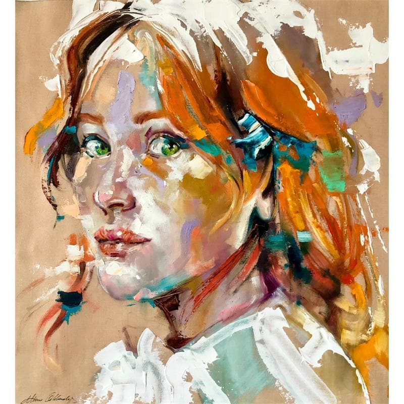 Painting Mila 1 by Abbondanzia Monica | Painting Figurative Portrait Oil Acrylic
