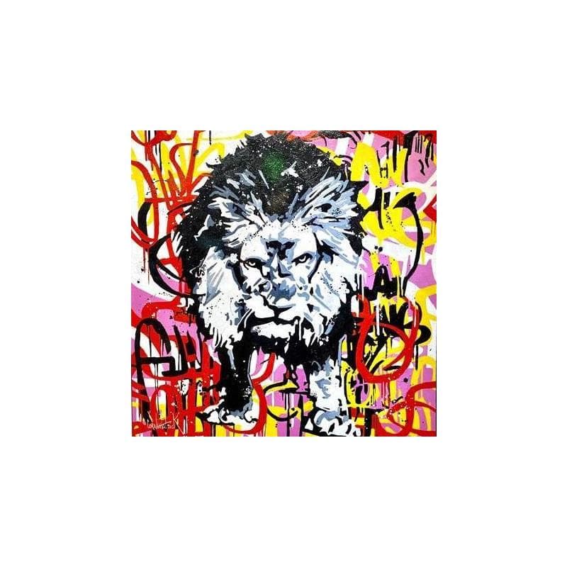 Peinture Graffiti Lion King par Cornée Patrick | Tableau Street Art Acrylique animaux