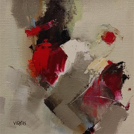 Peinture Beside The Red Sun par Virgis | Tableau Abstrait Huile minimaliste